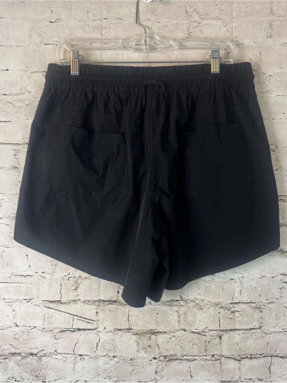 Free People Movement Shorts Large Black Drawstring Nylon Stretch Running Active
